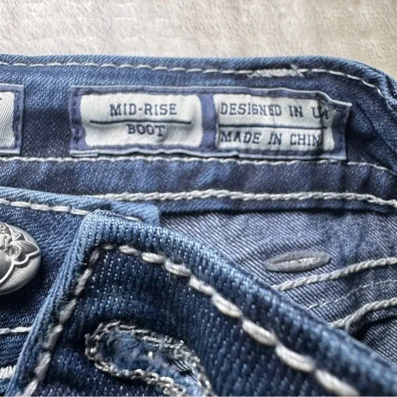 Miss Me Mid-Rise Boot Cut‎ Denim Blue Jeans - Picture 11 of 11